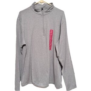 Members‎ Mark Gray Knit Quarter Zip Long Sleeve Active Pullover Mens XL